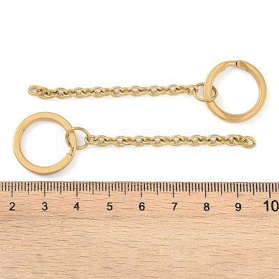 Ion Plating(IP) 304 Stainless Steel Split Key Ring Clasps LS-STAS-L226-009A-G-1