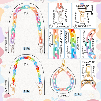 2Pcs Opaque Spray Painted Acrylic Bag Handles AJEW-PH0018-20-1