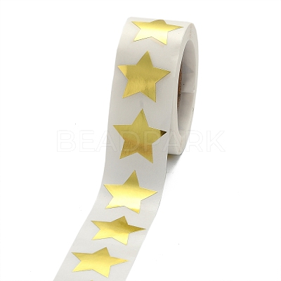 Metallic Foil Star Shape Paper Sticker Labels X-DIY-E023-03-1