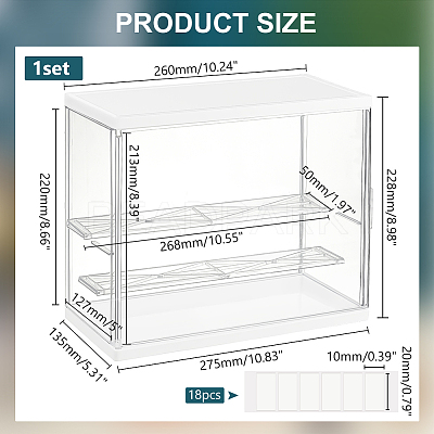 Assembled Rectangle Acrylic Action Figures Display Boxes ODIS-WH0017-096B-1