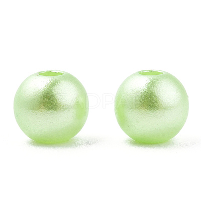 Spray Painted ABS Plastic Imitation Pearl Beads OACR-T015-05A-10-1