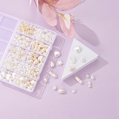 10 Style Imitation Pearl Acrylic Beads Set OACR-YW0001-14-1