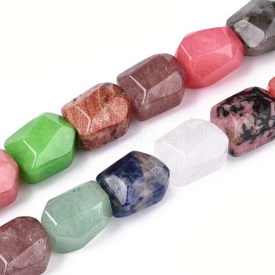 Natural & Synthetic Mixed Stone Beads Strands G-T142-75-1