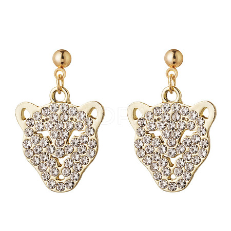 Alloy Rhinestone Dangle Stud Earrings FS-WG75FBE-04-1