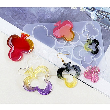 DIY Playing Card Theme Pendants Silicone Molds DIY-C076-01D-1