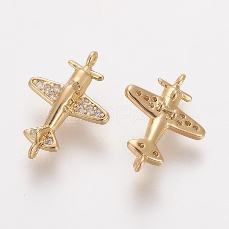 Brass Cubic Zirconia Links ZIRC-E162-01G-1