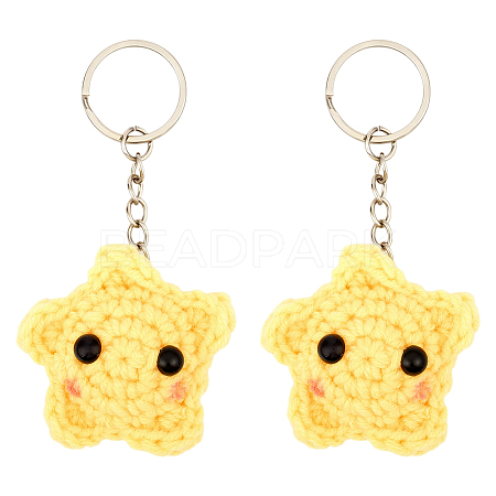 Polyester Keychains KEYC-WH0034-58-1