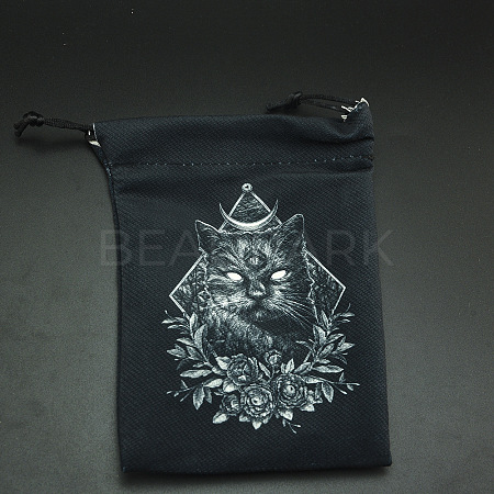 Double-Sided Printed Velvet Tarot Cards Storage Drawstring Bags ZODI-PW0002-02U-1