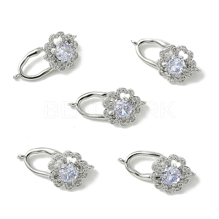 SHEGRACE Bras Micro Pave Clear Cubic Zirconia Fold Ovar Clasps XGRBA315D-807PB-1