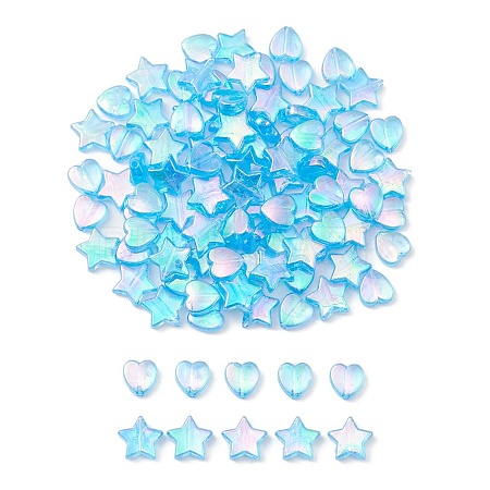 100Pcs 2 Style Eco-Friendly Transparent Acrylic Beads TACR-YW0001-86B-1