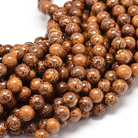 Natural Elephant Skin Jasper/Miriam Stone/Calligraphy Stone Bead Strands X-G-P075-20-6mm-1