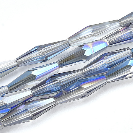 Electroplated Glass Beads Strands EGLA-S174-06F-1