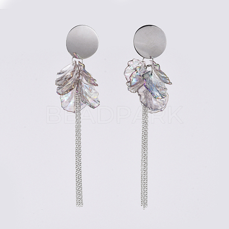 Transparent Acrylic Dangle Earring X-EJEW-JE03610-06-1