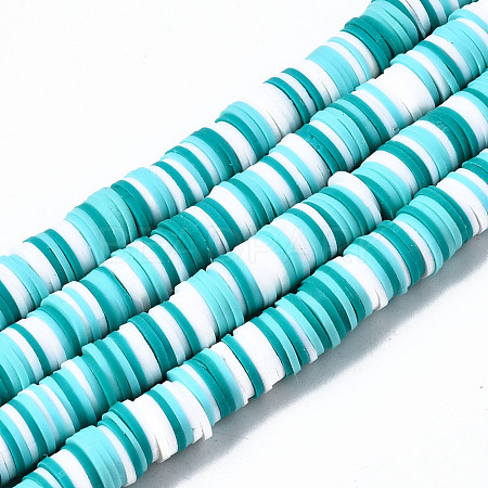 Handmade Polymer Clay Beads Strands CLAY-R089-8mm-085-1