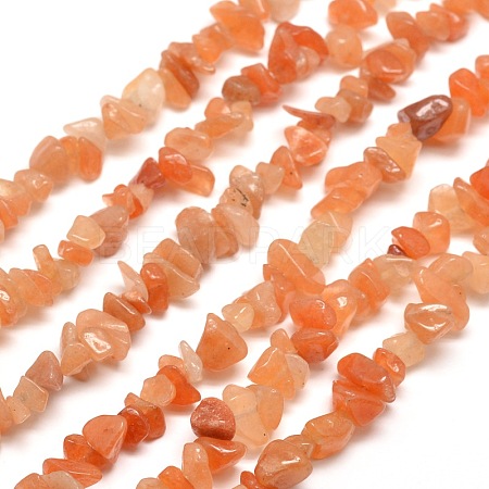 Natural Red Aventurine Chip Bead Strands LS-G-M205-10A-1