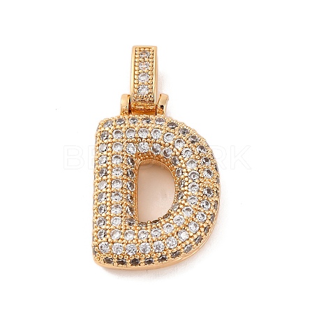 Brass Micro Pave Cubic Zirconia Pendants KK-C076-29D-G01-1