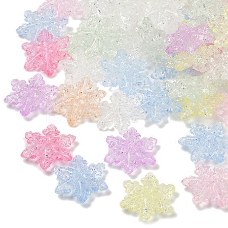 Transparent Crackle Acrylic Beads X-OACR-B031-05-1
