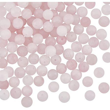 Frosted Natural Rose Quartz Round Beads Strands G-OC0003-57B-1
