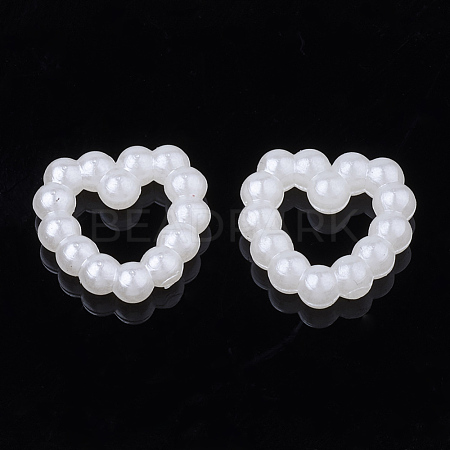 ABS Plastic Imitation Pearl Linking Rings OACR-S020-04-1