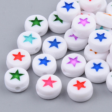 Opaque Acrylic Enamel Beads MACR-S273-34-1