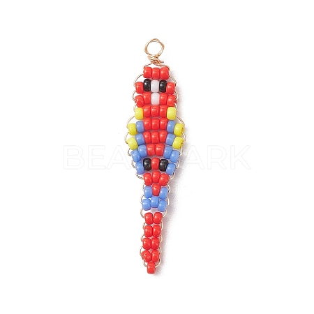 Glass Seed Beaded Pendants PALLOY-MZ01239-01-1