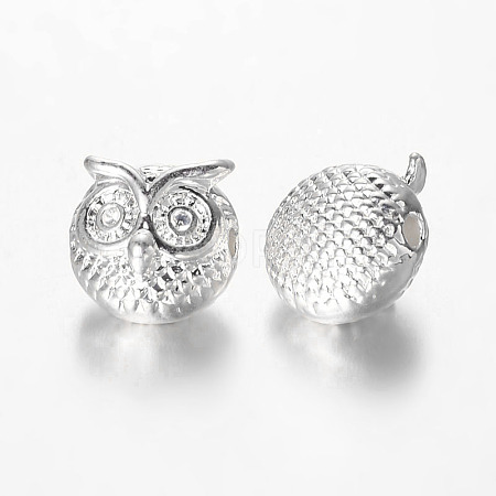 Owl Alloy Beads X-PALLOY-L161-04S-1