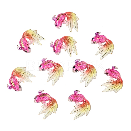 10Pcs UV Printing Acrylic Pendants TACR-YW0003-22E-1