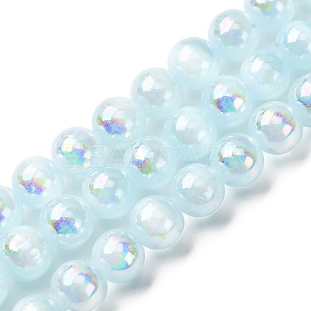 Plating Natural Selenite Beads Strands G-G120-A01-03-03-1