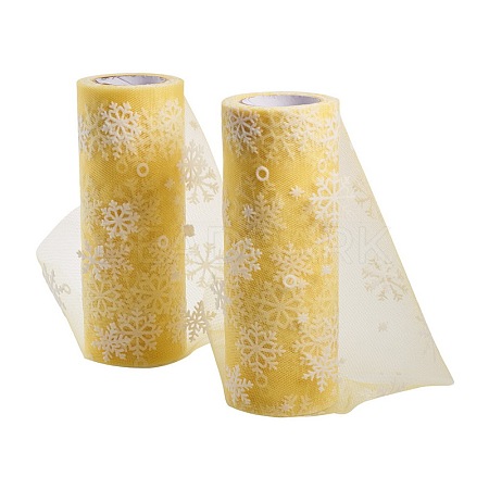 Snowflake Deco Mesh Ribbons OCOR-P010-G04-1