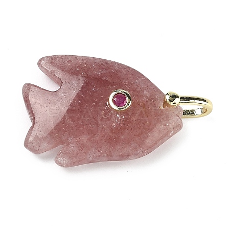 Natural Strawberry Quartz Carved Pendants G-G460-01G-02-1
