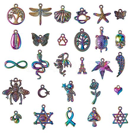 28Pcs 28 Style Alloy Pendants FIND-SZ0001-10-1