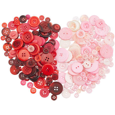 300Pcs 2 Colors Resin Buttons DIY-SP0003-98B-1