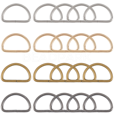 20Pcs 4 Colors Iron D Rings IFIN-SP0001-23D-1
