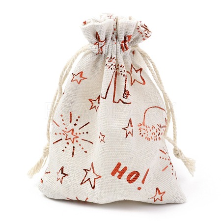 Christmas Theme Cotton Fabric Cloth Bag ABAG-H104-B15-1