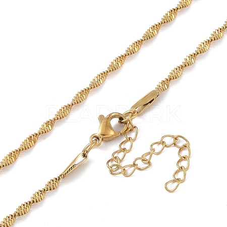 Ion Plating(IP) 201 Stainless Steel Chain Necklaces NJEW-P309-23G-1