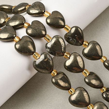 Natural Pyrite Beads Strands G-E590-02B-1