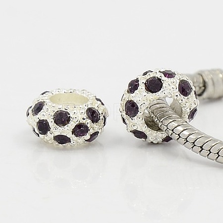 Alloy Rhinestone European Beads CPDL-H999-21-1
