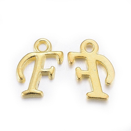 Golden Plated Alloy Letter Pendants PALLOY-J718-01G-F-1