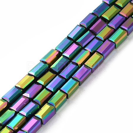 Electroplate Transparent Glass Beads Strands EGLA-H106-01A-FP01-1