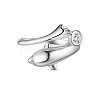 TINYSAND Rhodium Plated 925 Sterling Silver Ring TS-R428-S-2