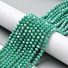 Opaque Solid Color Electroplate Glass Beads Strands EGLA-A039-P4mm-A07-4