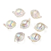 UV Plating Rainbow Iridescent Acrylic Beads OACR-F004-07F-1