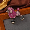 Poodle Alloy Rhinestone Brooches JEWB-Q006-01B-1