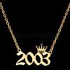 Crown Birth Year 201 Stainless Steel Pendant Necklaces for Women FS-WG4E8F2-24-1