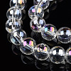 Electroplate Transparent Glass Beads Strands GLAA-T032-T8mm-AB13-4