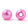 Spray Painted ABS Plastic Imitation Pearl Beads OACR-T015-05A-15-1