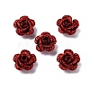 3D Rose Flower Baking Paint Aluminum Beads FIND-L019-01F-1