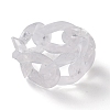 Transparent Acrylic Curb Chain Finger Rings RJEW-JR00312-03-1