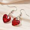 Heart Glass Dangle Earrings EJEW-JE01737-2