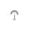 Flower 304 Stainless Steel Cubic Zirconia Eyebrow Barbell Rings WGF5FAC-01-1